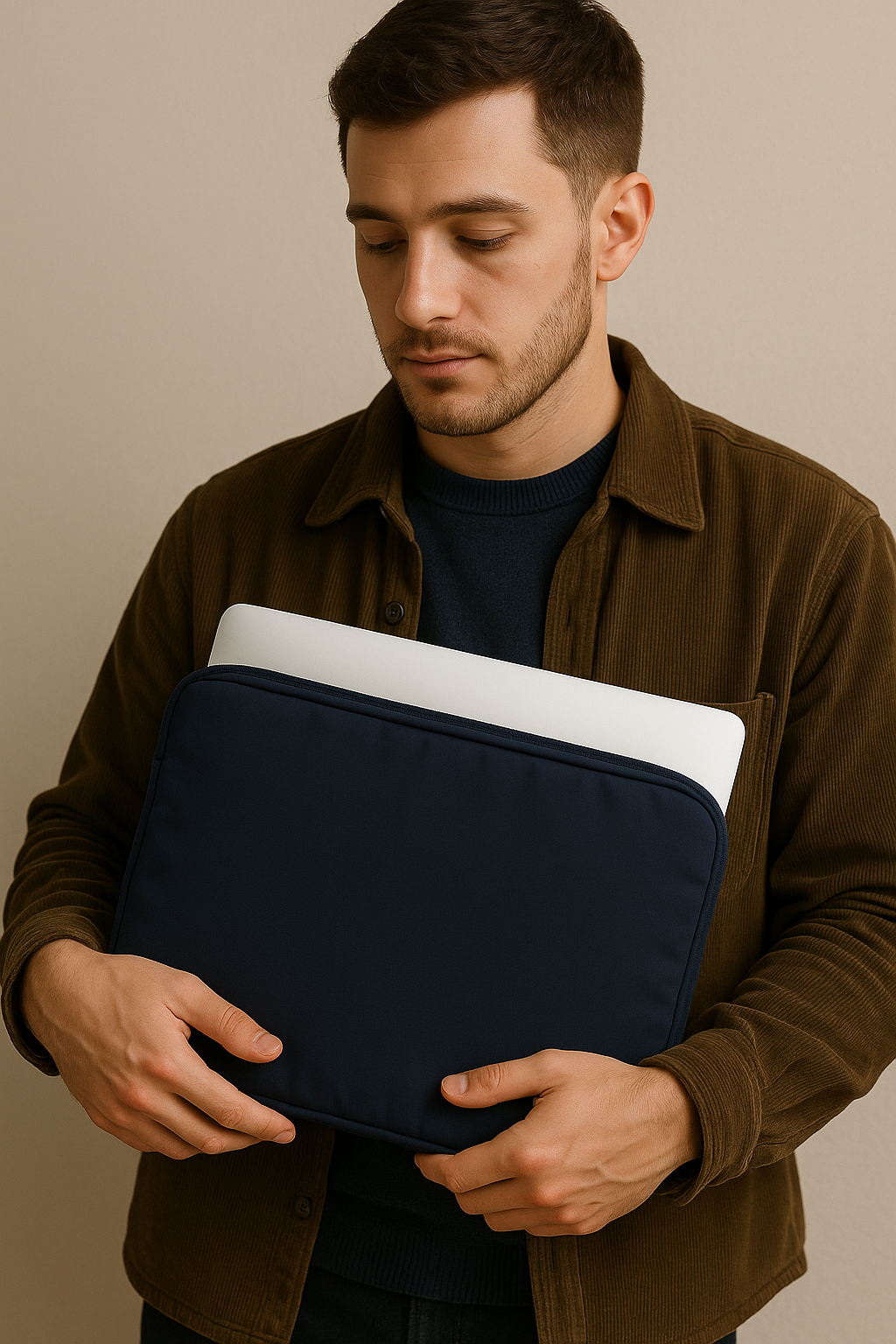 Laptop sleeve in hand
